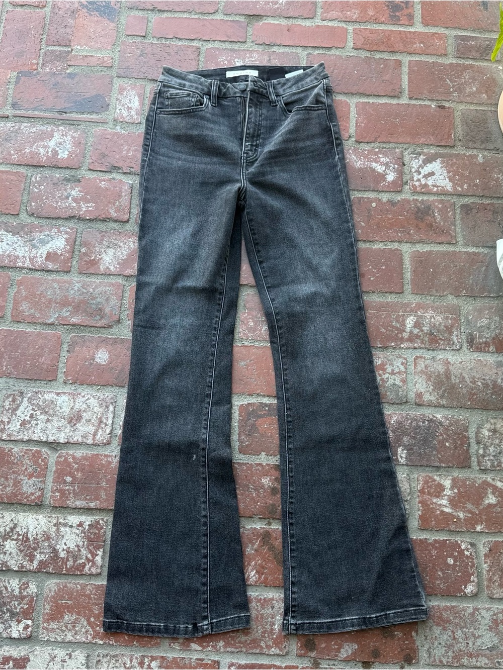 Eunina Black Washed Flare Jeans
